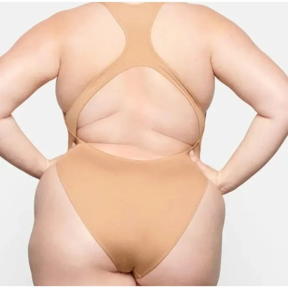 Skims‎ Swimsuit Women's 3X Swim Cut Out One Piece Ochre Brown SW-MKN-0012